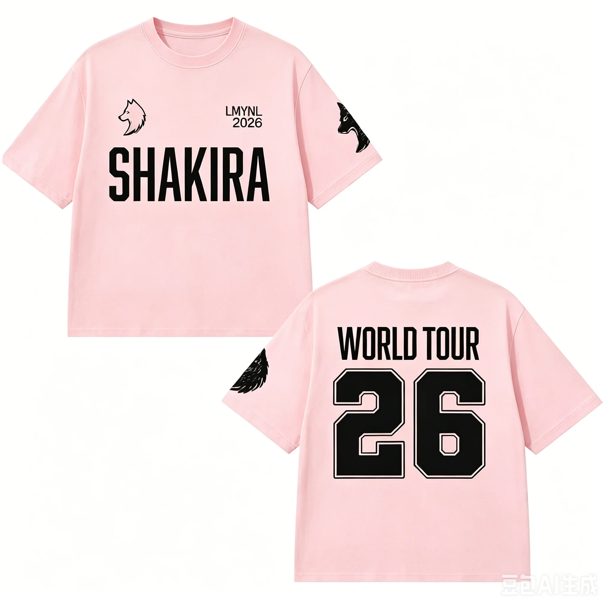 2026 Shakira LMYNL World Tour Printed Summer T-shirt 100%Cotton Men's Women's Popular FashionCasual Tshirt Y2k Tops