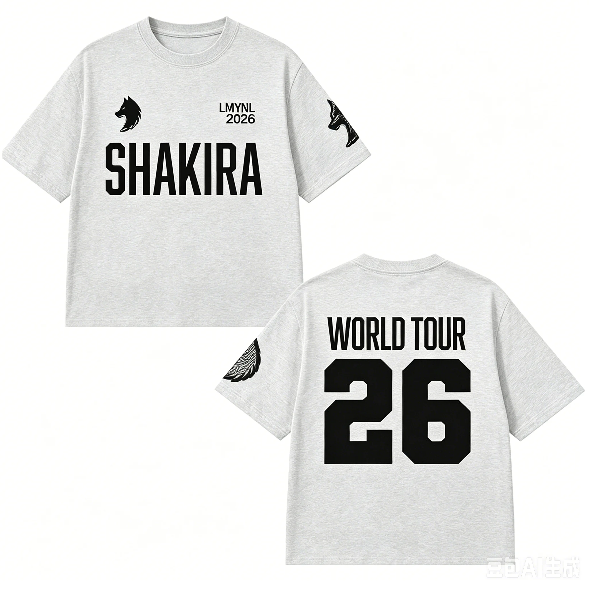 2026 Shakira LMYNL World Tour Printed Summer T-shirt 100%Cotton Men's Women's Popular FashionCasual Tshirt Y2k Tops