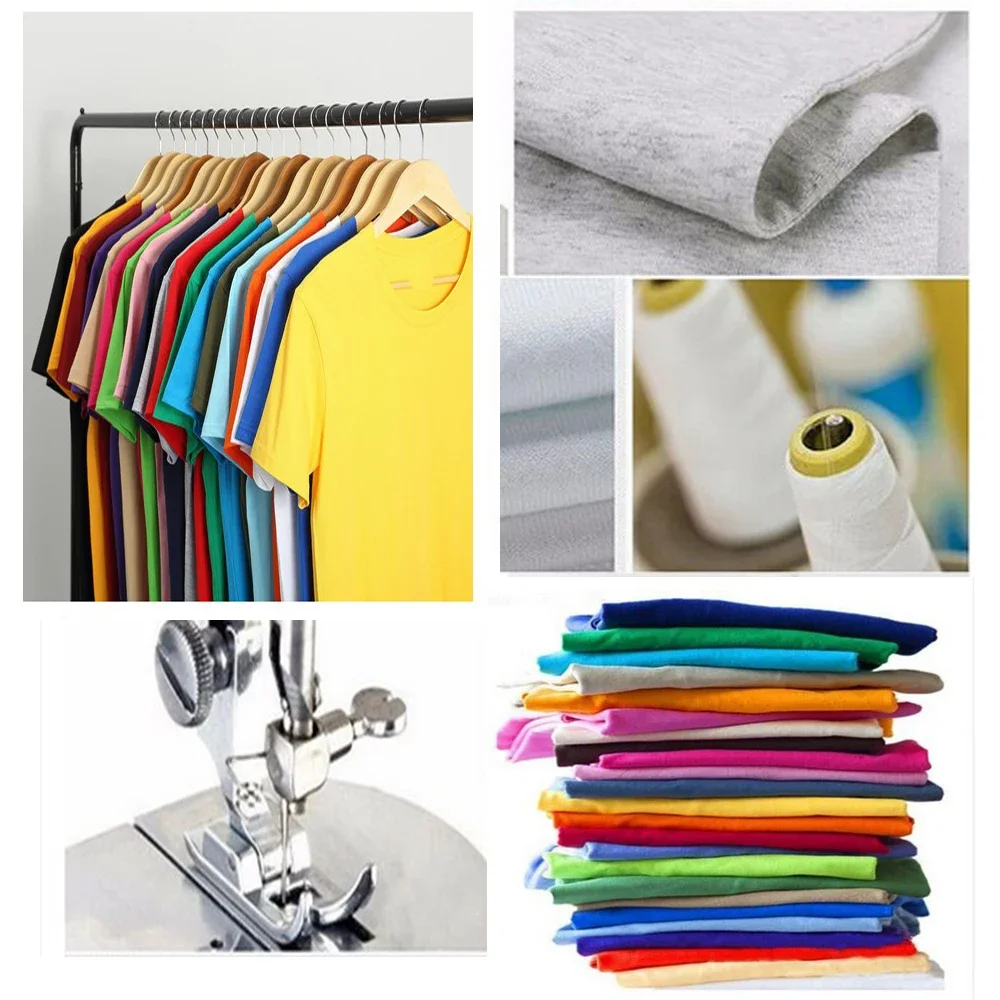 500/300g Heavy-duty White Pure Cotton T-shirt Thickened Threaded Round Neck Short Sleeves Three Needle Half Sleeve Tees