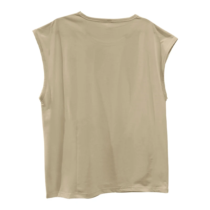 Independent Station 24 Cross-Border Men's Summer New Sleeveless T-Shirt Youth Casual Loose Solid Color Thin Shoulder T-Shirt Spo
