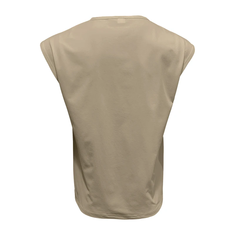 Independent Station 24 Cross-Border Men's Summer New Sleeveless T-Shirt Youth Casual Loose Solid Color Thin Shoulder T-Shirt Spo