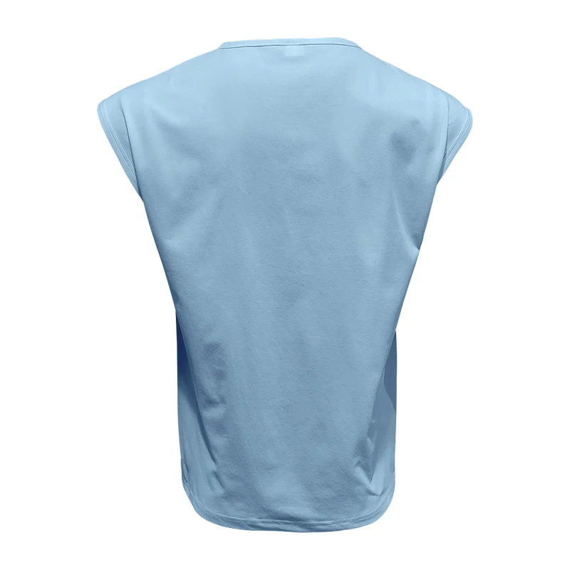 Independent Station 24 Cross-Border Men's Summer New Sleeveless T-Shirt Youth Casual Loose Solid Color Thin Shoulder T-Shirt Spo