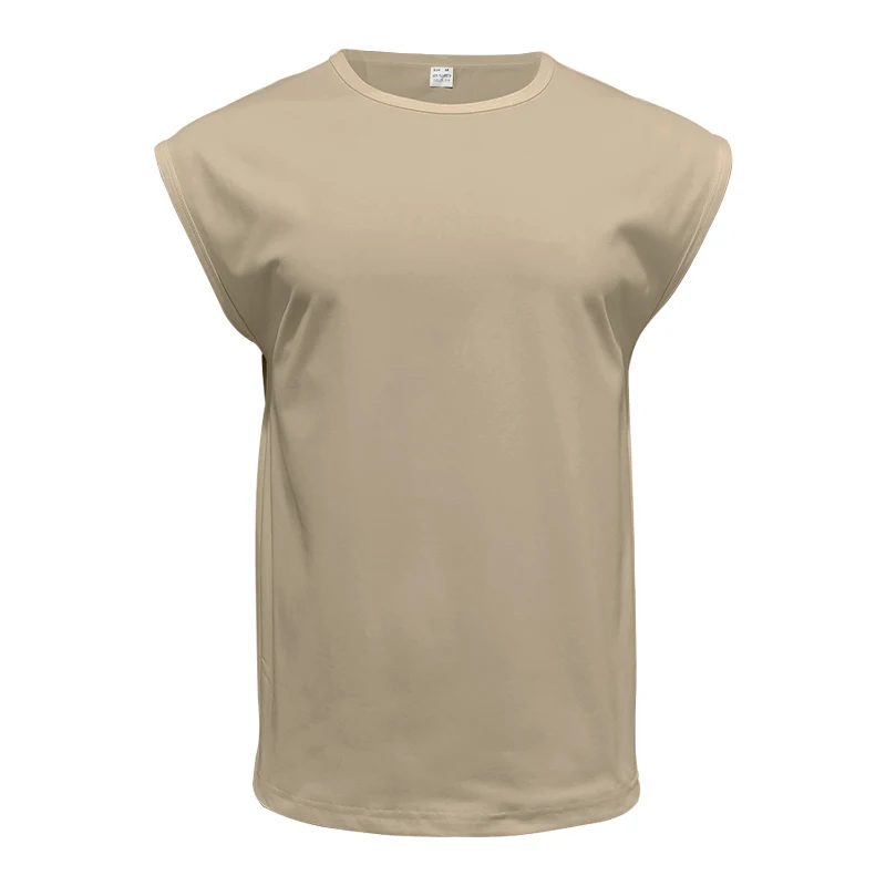 Independent Station 24 Cross-Border Men's Summer New Sleeveless T-Shirt Youth Casual Loose Solid Color Thin Shoulder T-Shirt Spo