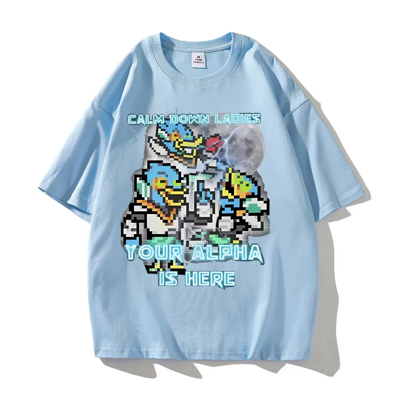 Calm Down Ladies Your Alpha Is Here Berdly Deltarune Accessories Unisex T Shirt High Quality Cotton Tee Print T-shirt Clothes