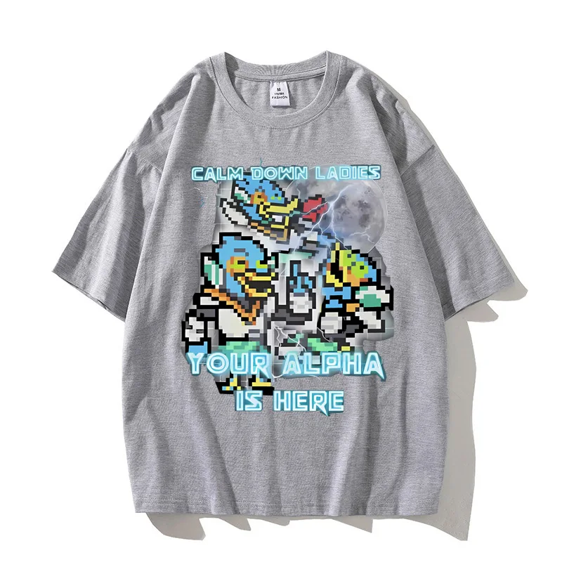 Calm Down Ladies Your Alpha Is Here Berdly Deltarune Accessories Unisex T Shirt High Quality Cotton Tee Print T-shirt Clothes