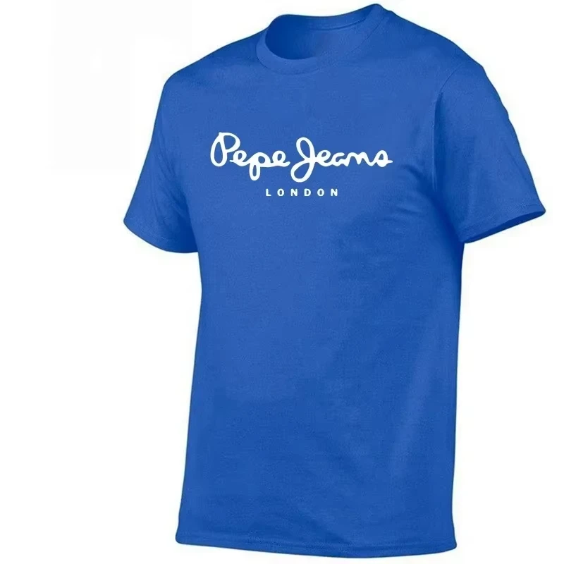 2026 New Pepe Jeans London Logo T-Shirt, Summer Men's Short-Sleeve Trendy Fashionable Pure Cotton Top, Street Style T-Shirt Clot