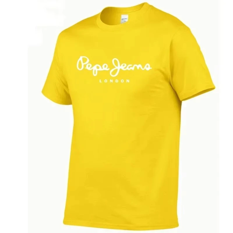 2026 New Pepe Jeans London Logo T-Shirt, Summer Men's Short-Sleeve Trendy Fashionable Pure Cotton Top, Street Style T-Shirt Clot