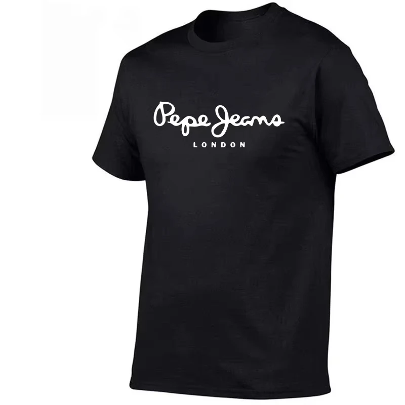 2026 New Pepe Jeans London Logo T-Shirt, Summer Men's Short-Sleeve Trendy Fashionable Pure Cotton Top, Street Style T-Shirt Clot
