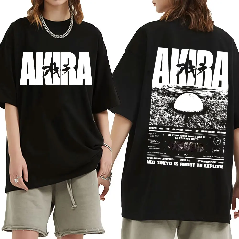 Japanese Men's and Women's Science Fiction Graphic T-shirt Large Retro T-shirt Anime Movie Akitaro Kaneda Men's T-shirt Top