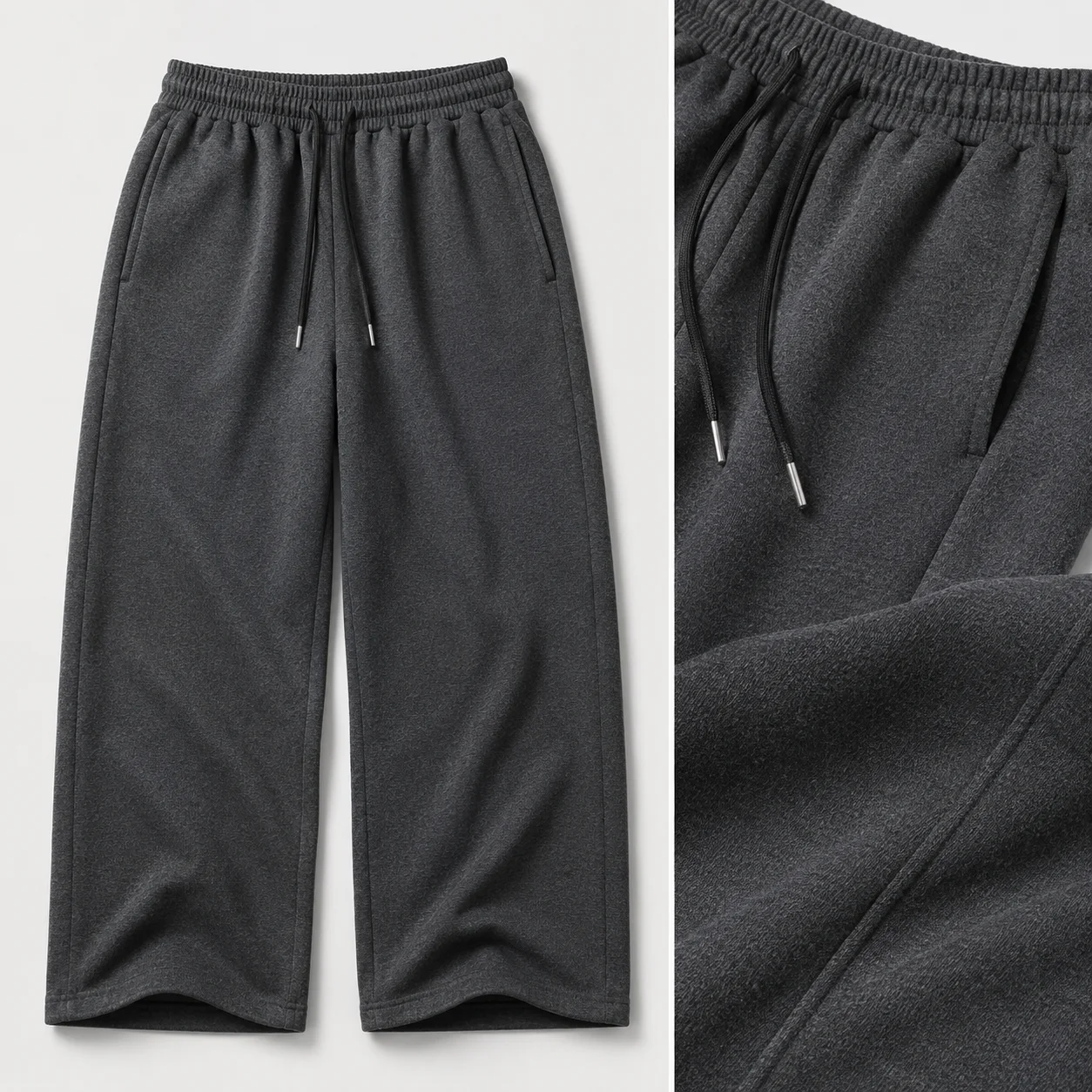 Men's Large Size Oversized Wide-Leg Sweatpants - Loose-Fit Trousers with Elastic Waist Breathable Winter Pants