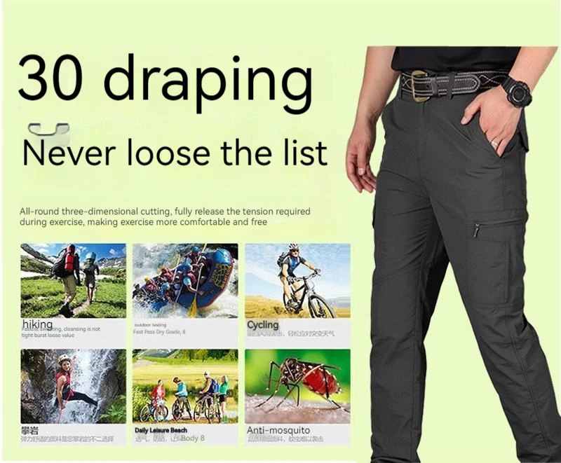 Asian-Size-Mens-Summer-Tactical-Cargo-Pants-Army-Military-Style-Streetwear-Jogger-Hiking-Trekking-Mountain-Work-Casual-Trousers