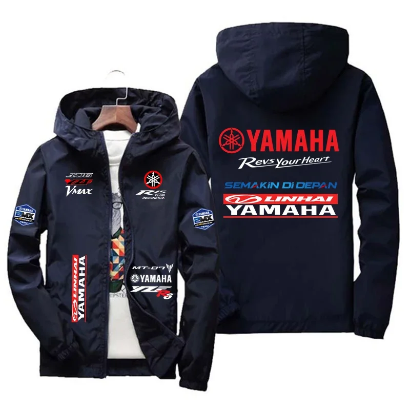 Men's Thin Windbreaker Jacket with YAMAHA Logo, Suitable for Sports, Leisure, Outdoor and Fishing, Windproof, UV Protection, Cas