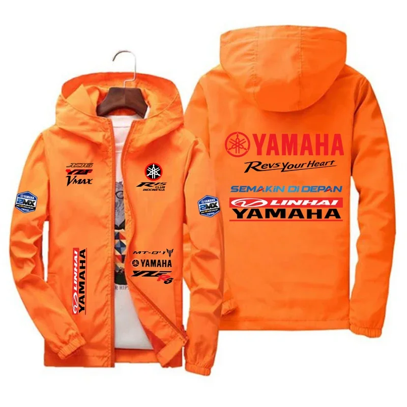 Men's Thin Windbreaker Jacket with YAMAHA Logo, Suitable for Sports, Leisure, Outdoor and Fishing, Windproof, UV Protection, Cas