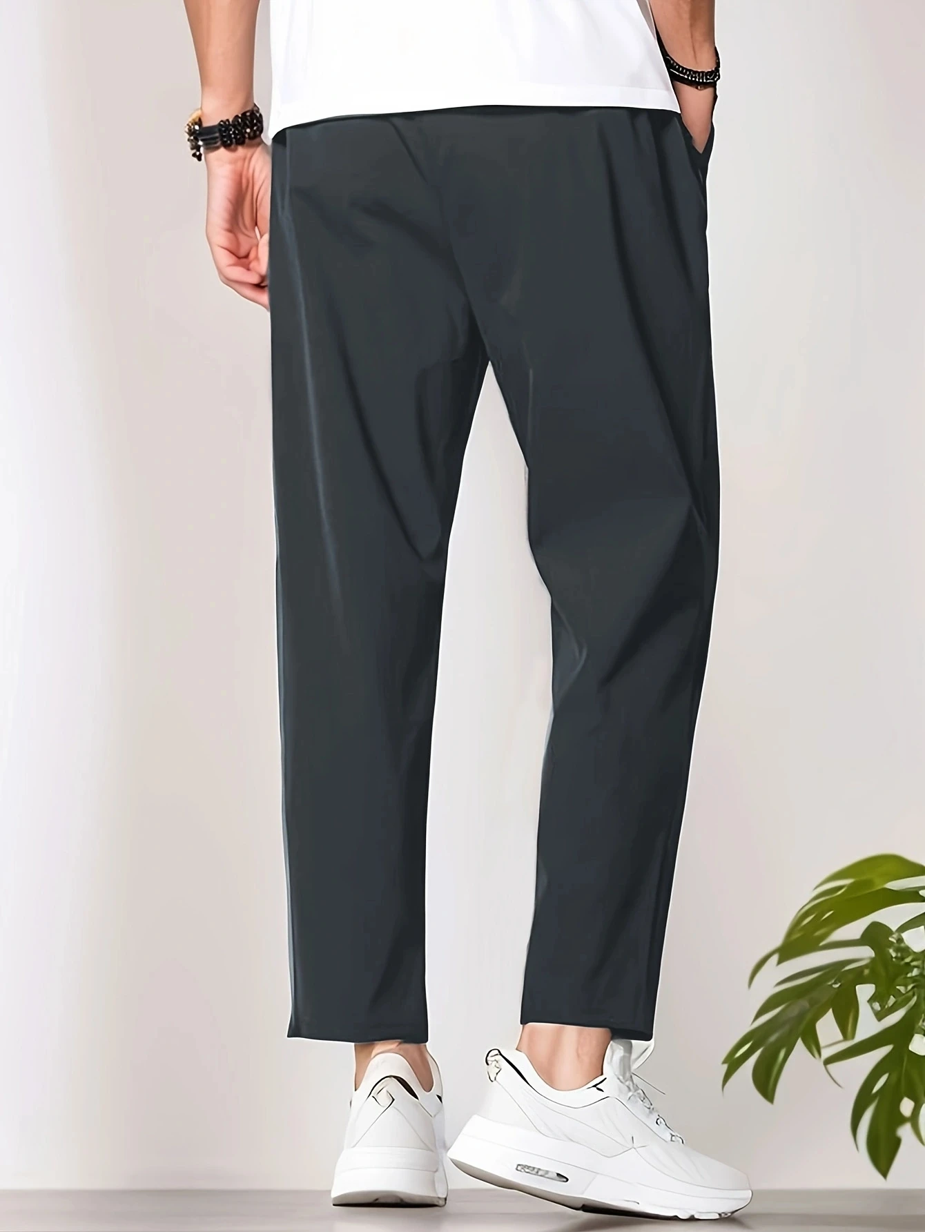 Spring/Summer New Fashion Solid Color Men's Casual Pants Thin SweatPants Quick Drying Cool Sport Jogger Drawstring Pants