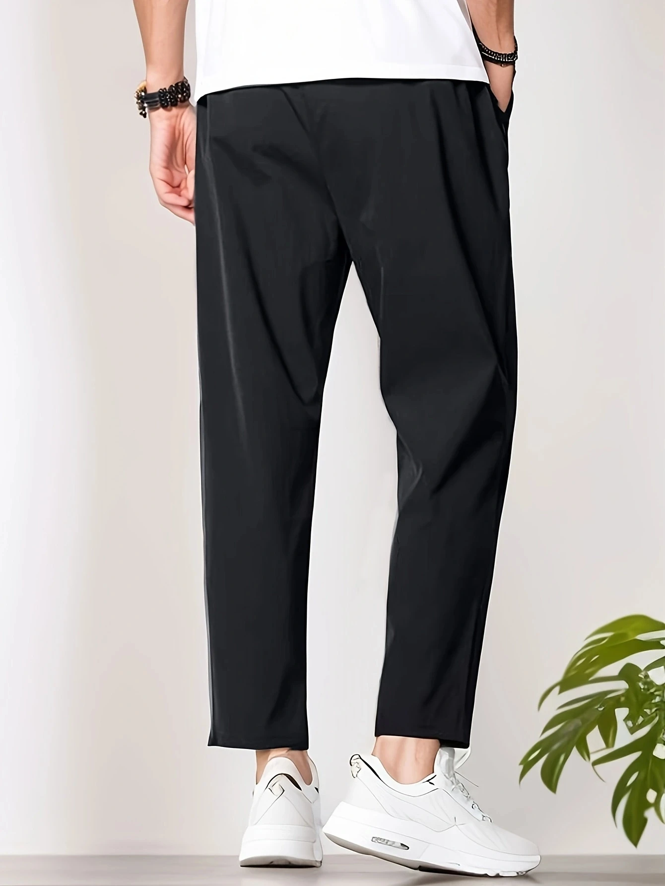 Spring/Summer New Fashion Solid Color Men's Casual Pants Thin SweatPants Quick Drying Cool Sport Jogger Drawstring Pants