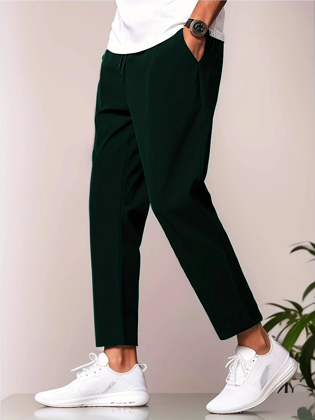 Spring/Summer New Fashion Solid Color Men's Casual Pants Thin SweatPants Quick Drying Cool Sport Jogger Drawstring Pants