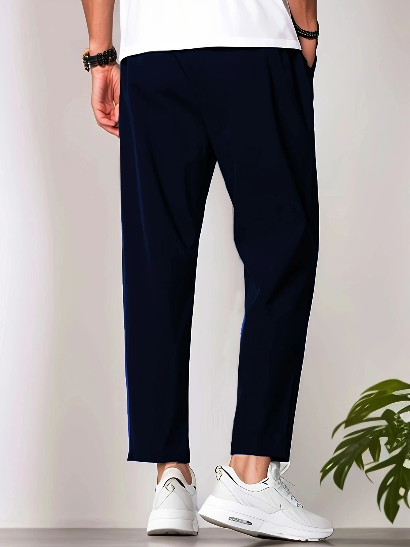 Spring/Summer New Fashion Solid Color Men's Casual Pants Thin SweatPants Quick Drying Cool Sport Jogger Drawstring Pants