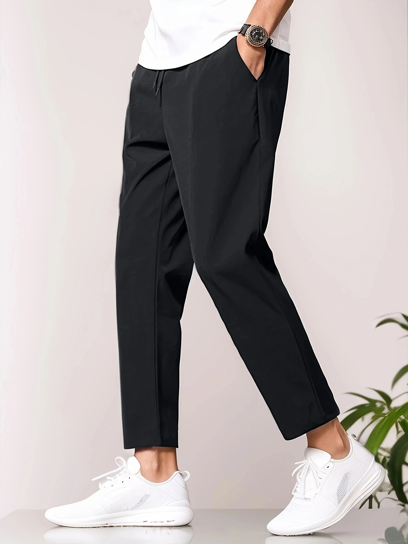 Spring/Summer New Fashion Solid Color Men's Casual Pants Thin SweatPants Quick Drying Cool Sport Jogger Drawstring Pants