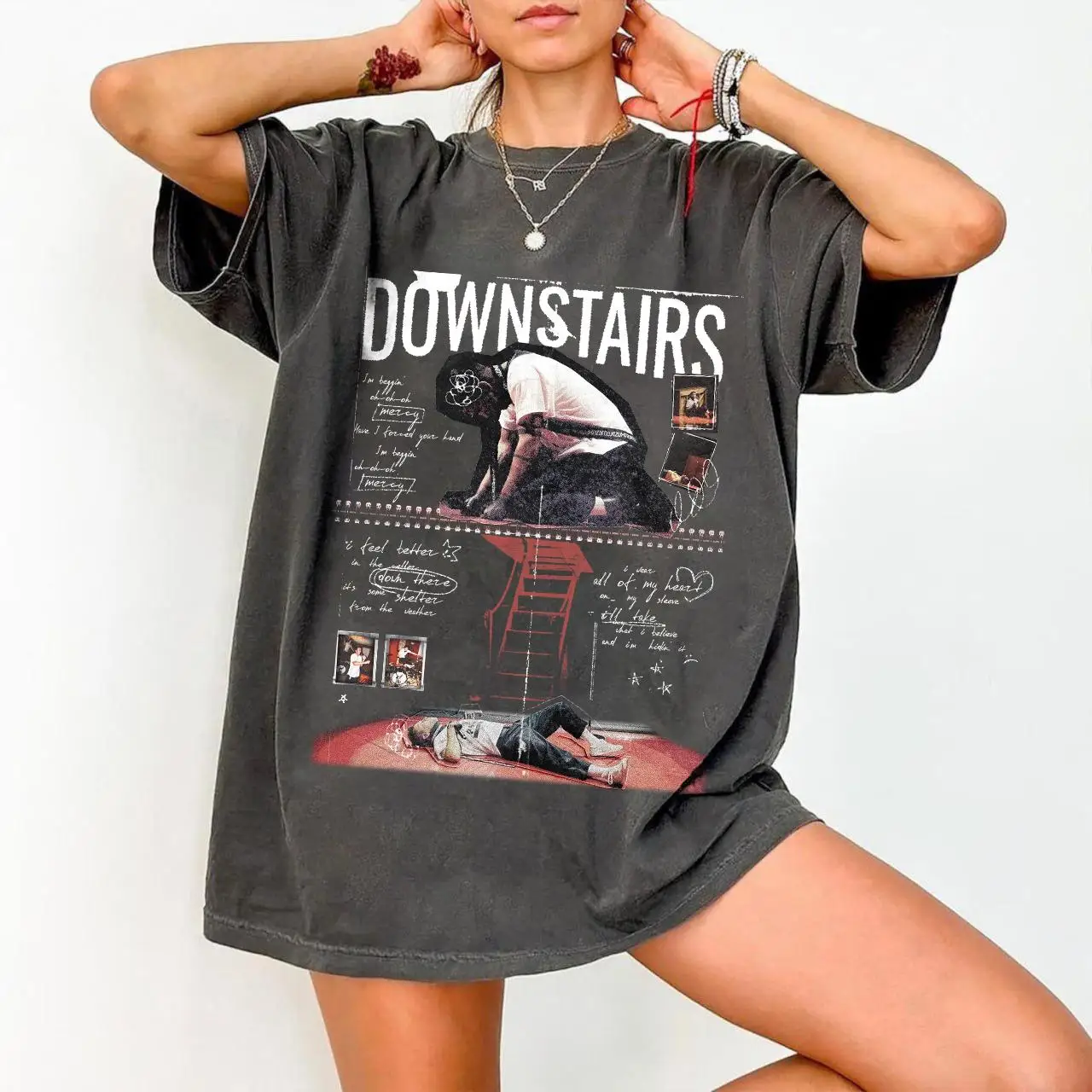 Downstairs Twenty One Pilots Inspired T-shirt Fan Created Josh Dun Breach Tour Band Merch Concert Outfit Men and Women T Shirt
