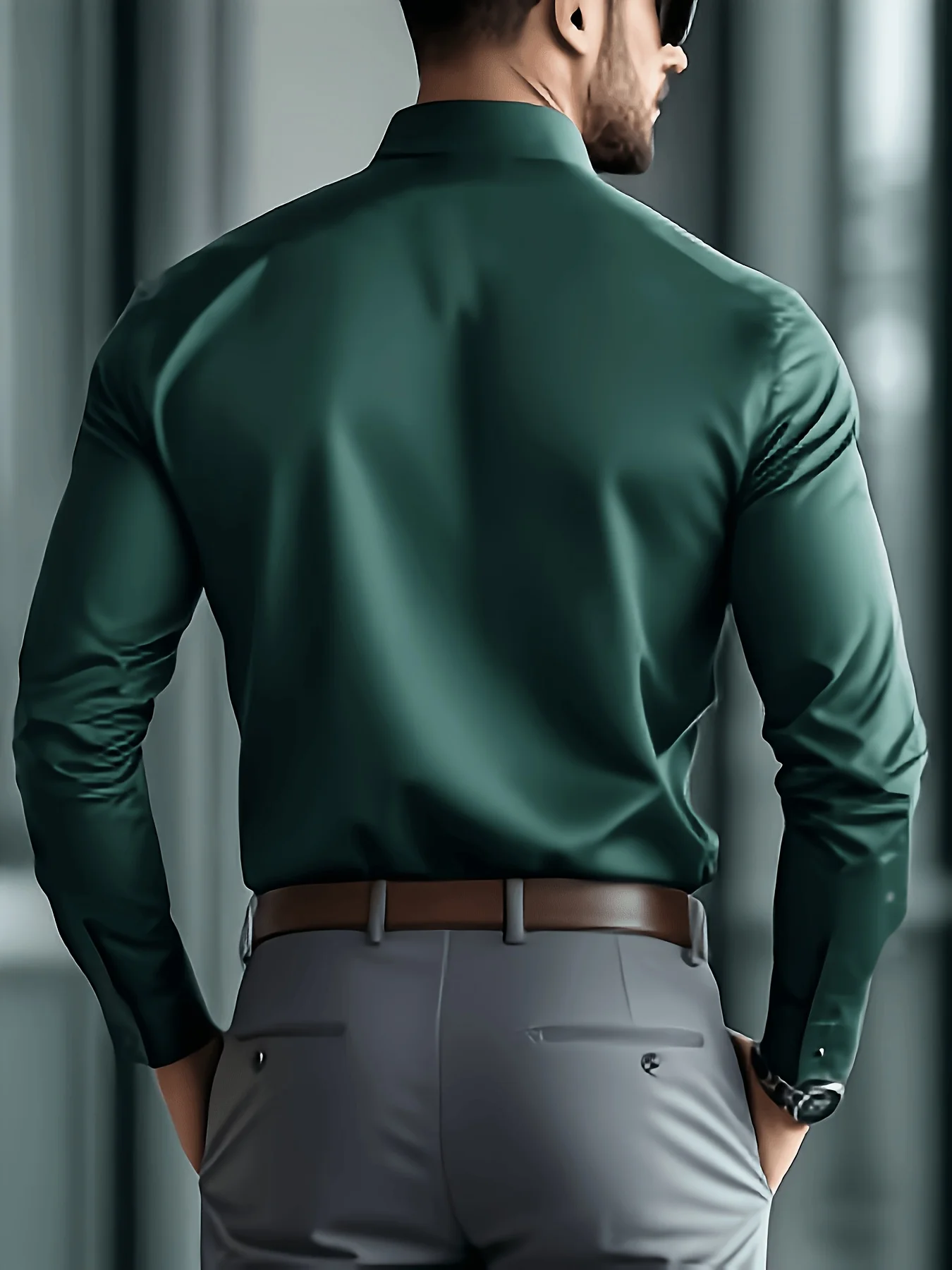 Spring and Summer Collection: White Long-Sleeved Business Formal Shirt (Suitable for Brides and Matrons of Honor) Men's Long-