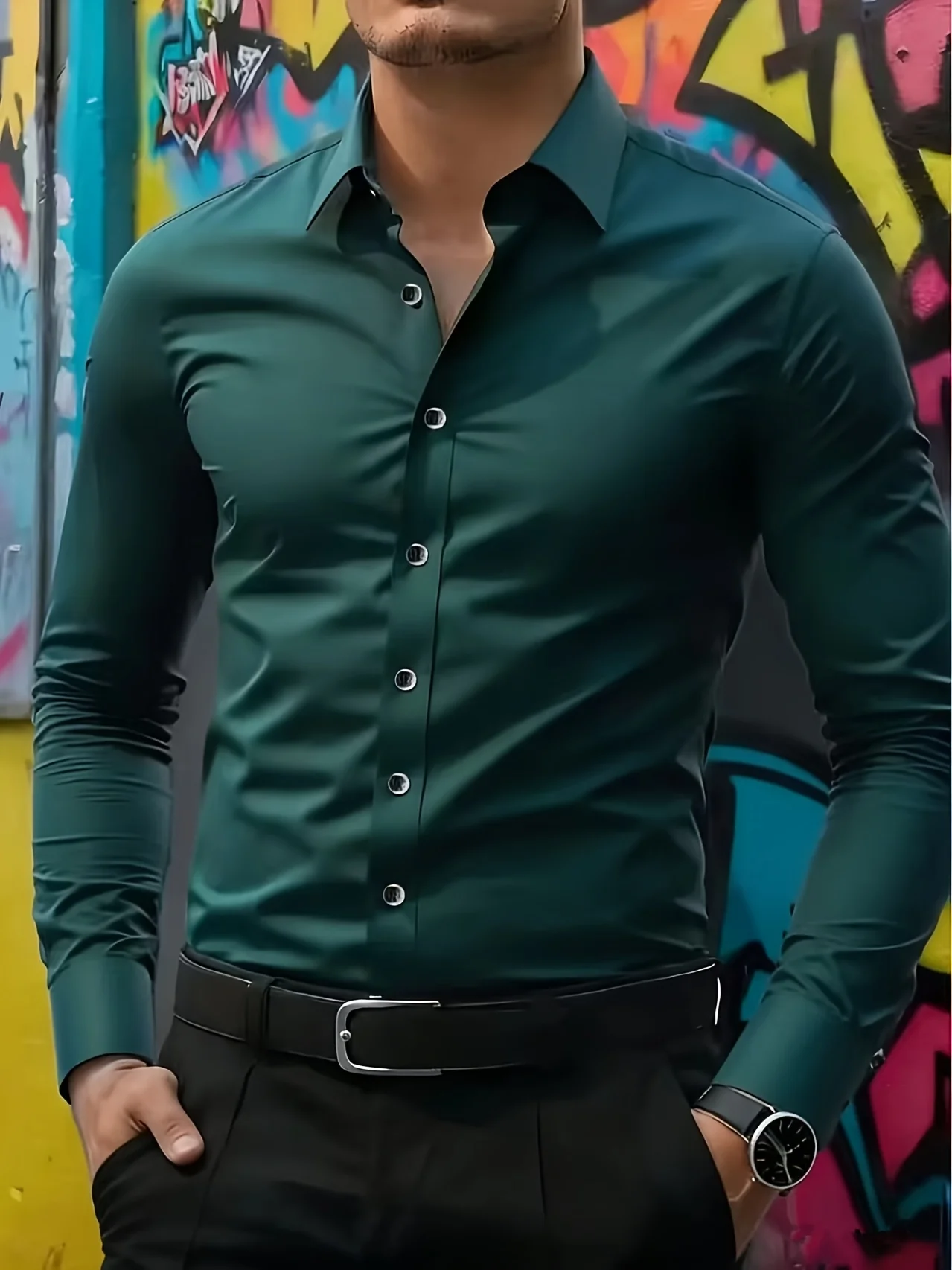 Spring and Summer Collection: White Long-Sleeved Business Formal Shirt (Suitable for Brides and Matrons of Honor) Men's Long-