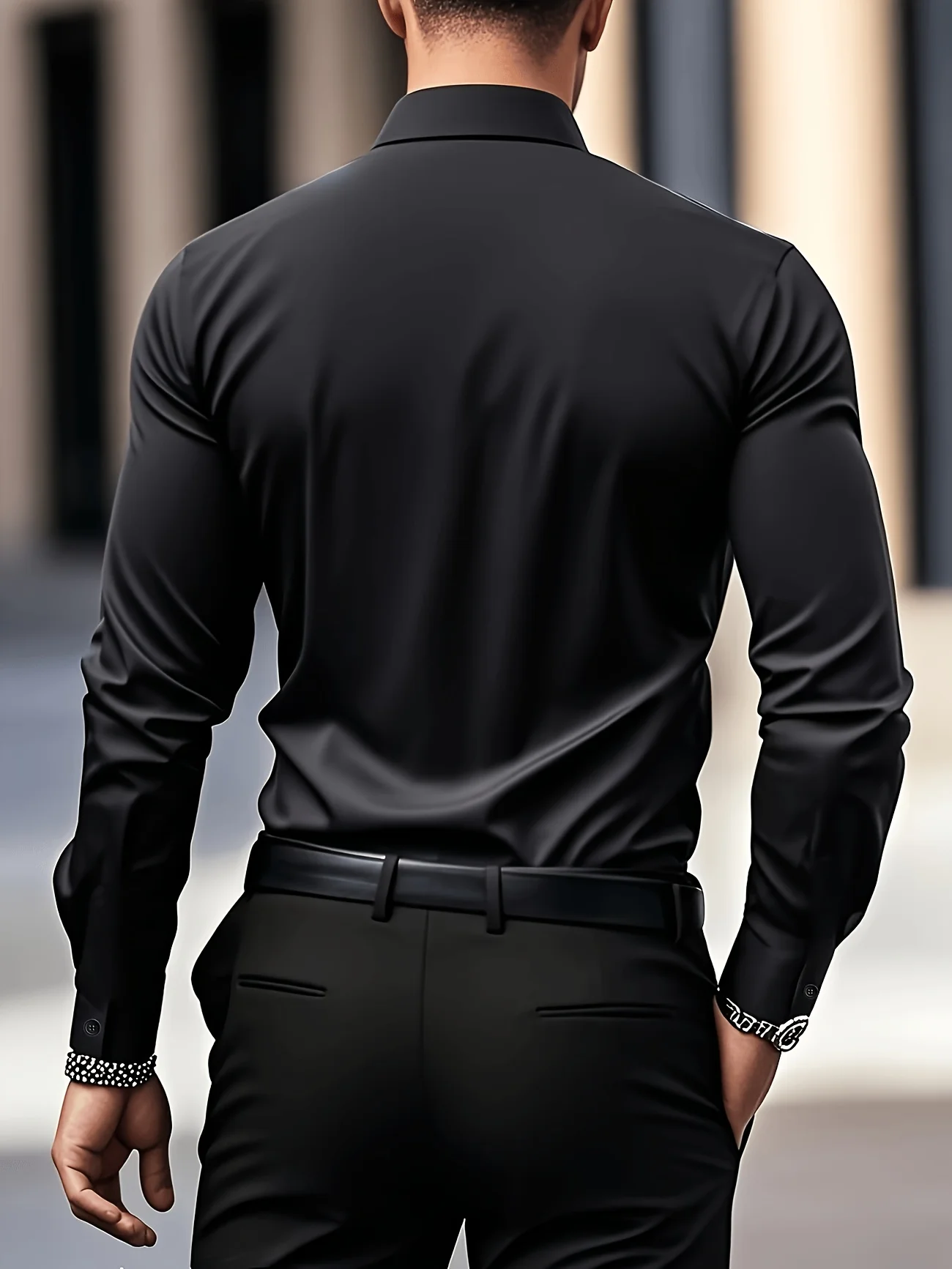 Spring and Summer Collection: White Long-Sleeved Business Formal Shirt (Suitable for Brides and Matrons of Honor) Men's Long-