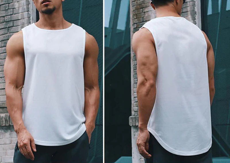 Men's Singlets Top for Fitness Gym T-shirts Suspenders Man Bodybuilding Shirt Vests Stringer Sleeveless Sweatshirt Clothing Vest