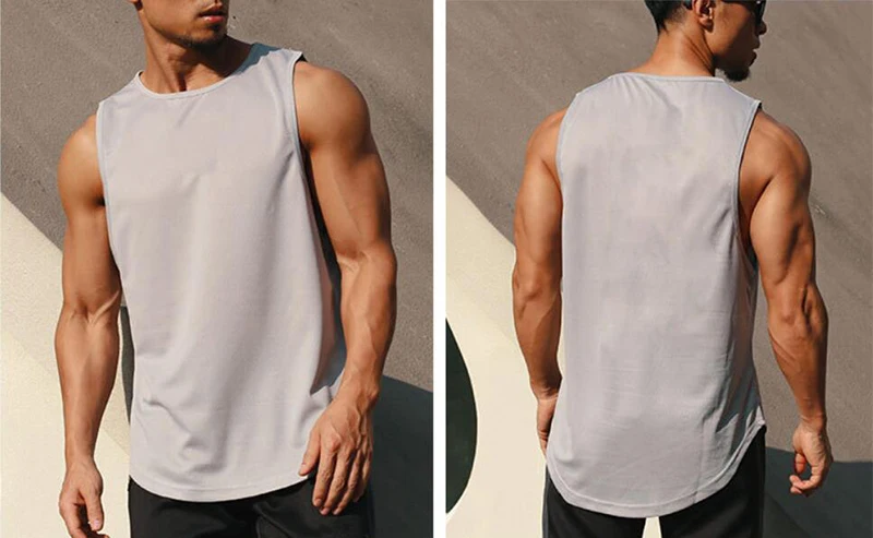 Men's Singlets Top for Fitness Gym T-shirts Suspenders Man Bodybuilding Shirt Vests Stringer Sleeveless Sweatshirt Clothing Vest