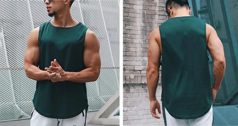 Men's Singlets Top for Fitness Gym T-shirts Suspenders Man Bodybuilding Shirt Vests Stringer Sleeveless Sweatshirt Clothing Vest