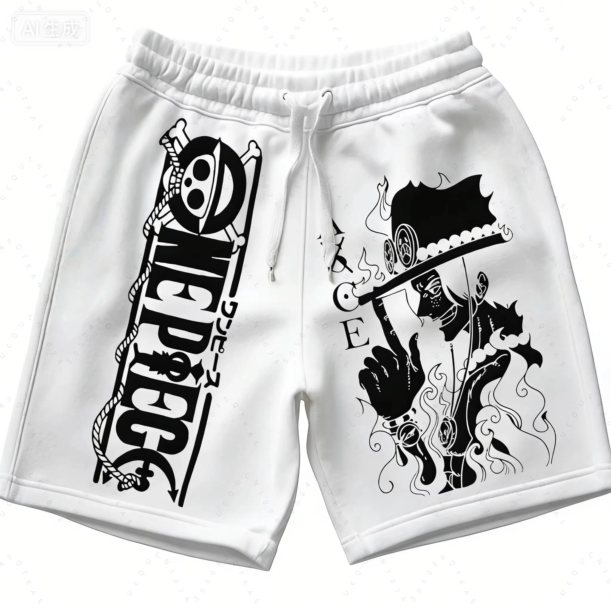ONE PIECE Animation Luffy Sauron Peripheral Printed Shorts American Summer Men's Daily Loose Sports Breathable Shorts