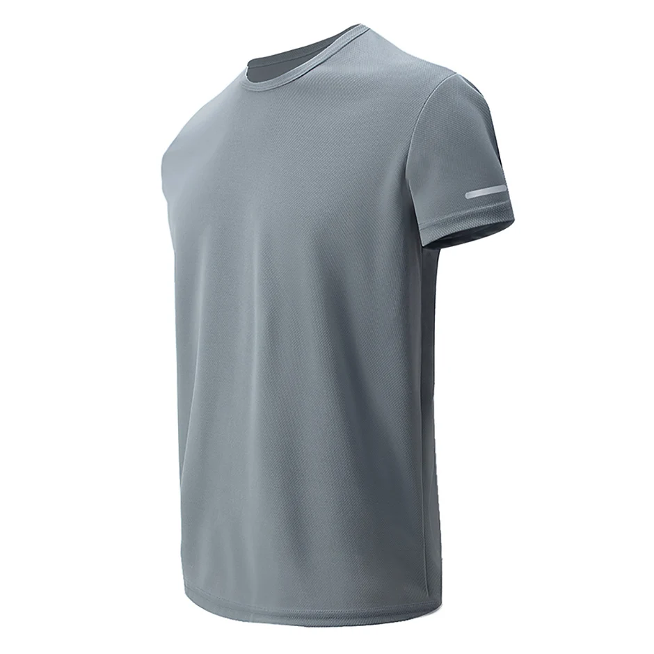 1/4 Pack Men's Solid Mesh Quick-drying Sports Short Sleeve Casual Joker Running Fitness Comfortable Plus-size Pullover T-shirt