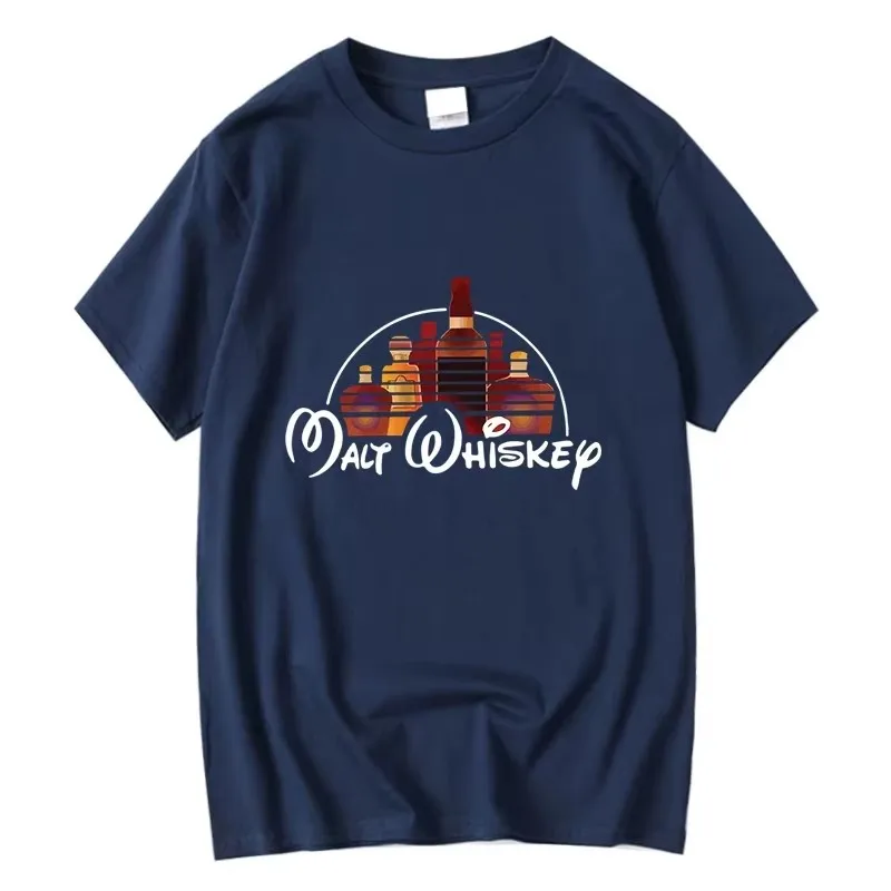 Summer Men T-shirt Cotton Blend Funny Malt Whiskey Print Summer Loose O-neck Cool T Shirt for Men Short Sleeve T-shirt Male Tee