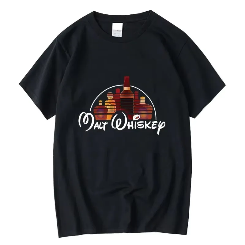 Summer Men T-shirt Cotton Blend Funny Malt Whiskey Print Summer Loose O-neck Cool T Shirt for Men Short Sleeve T-shirt Male Tee