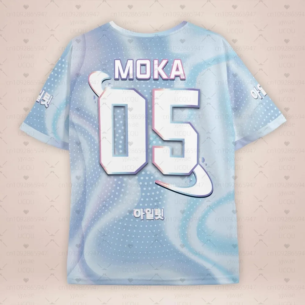 men women Fashion O-Neck Short Sleeve T-Shirt ILLIT MINJU Fans Summer Tee Lightweight Sport Daily Tee Oversized Sport T-Shirt