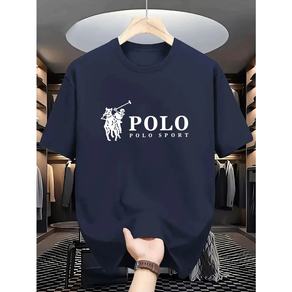 Classic Graphic Print T-shirt Polyester Crew Neck Regular Fit Men Women Daily Wear Tops