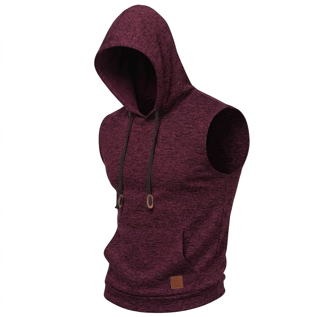 New Mens Sleeveless Hoodie Lightweight Hooded Mens Sweatshirt Vest Workout Luxury Clothes Tank Tops Fitness Hoodies for Men