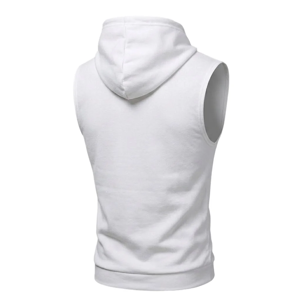 New Mens Sleeveless Hoodie Lightweight Hooded Mens Sweatshirt Vest Workout Luxury Clothes Tank Tops Fitness Hoodies for Men