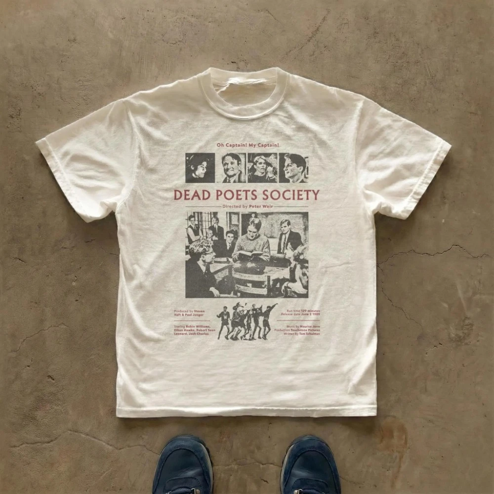 Dead Poets Society Tee Movie Poster Graphic T-Shirt Clothing Graphic Short Sleeve Shirt Unisex Men Women All-Season