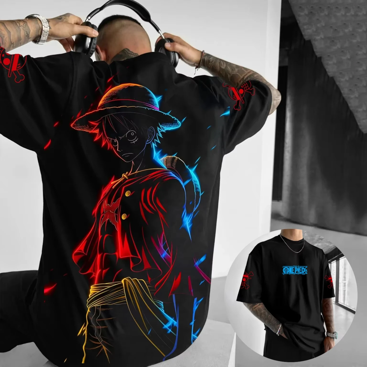 Anime One Piece Luffy Zoro Cotton Graphic T-shirt Men Women Streetwear Short Sleeve Loose Casual Top Summer Trendy Daily Wear