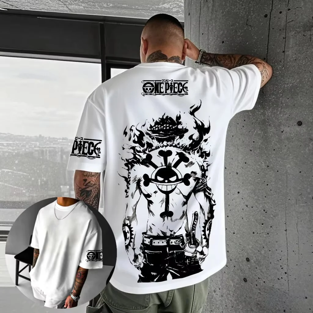 Anime One Piece Luffy Zoro Cotton Graphic T-shirt Men Women Streetwear Short Sleeve Loose Casual Top Summer Trendy Daily Wear