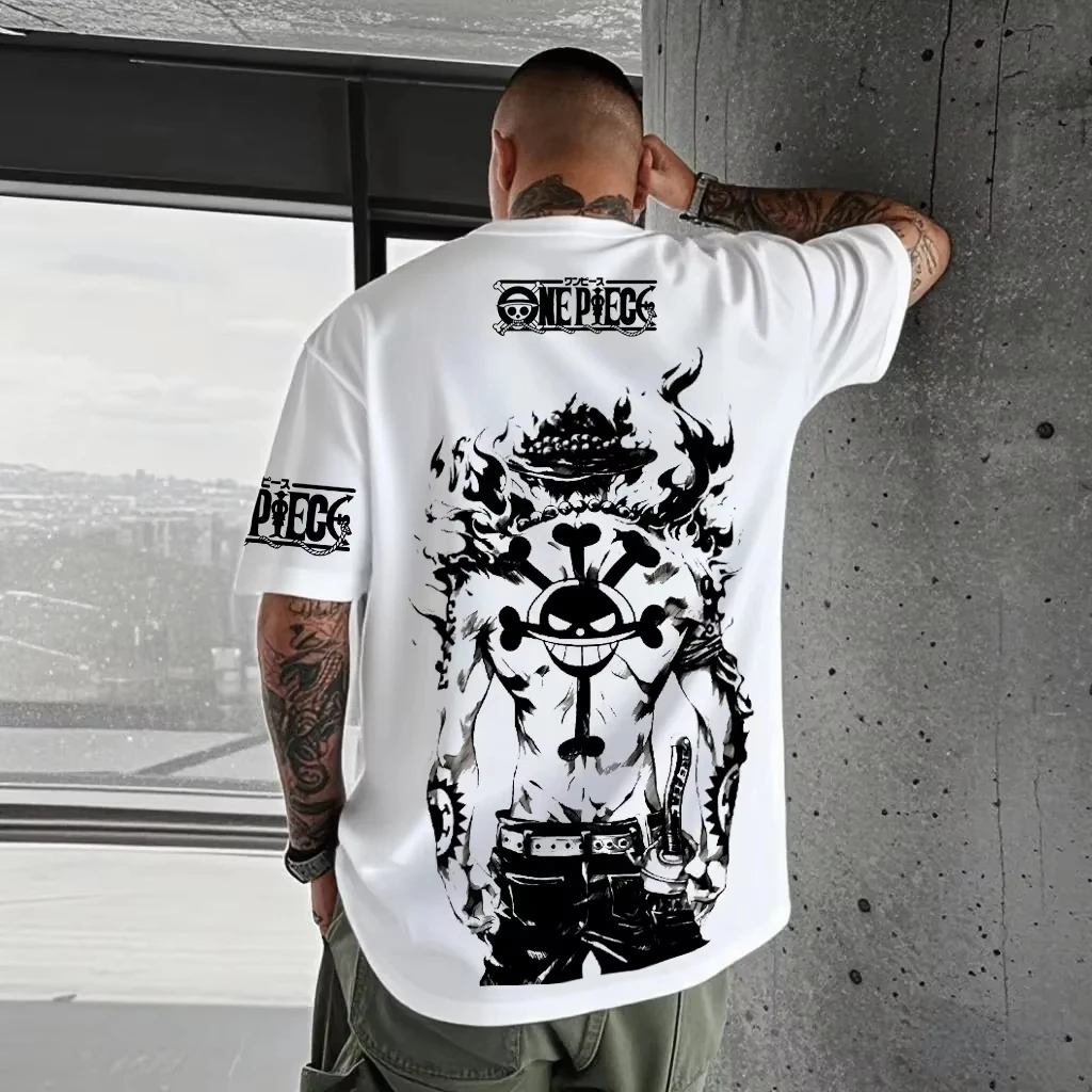 Anime One Piece Luffy Zoro Cotton Graphic T-shirt Men Women Streetwear Short Sleeve Loose Casual Top Summer Trendy Daily Wear