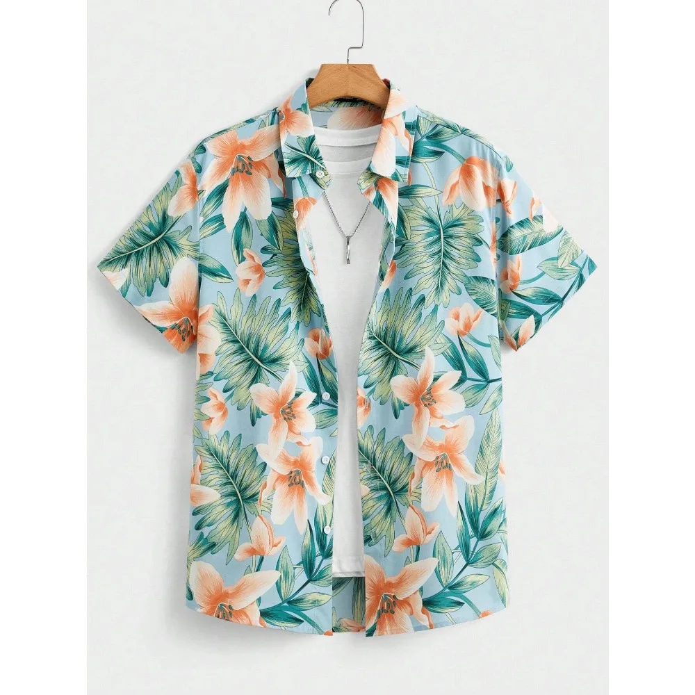 Summer 2026 Hawaiian Men's Fashionable Printed Beach Vintage Fun Casual Quick Drying Shirt