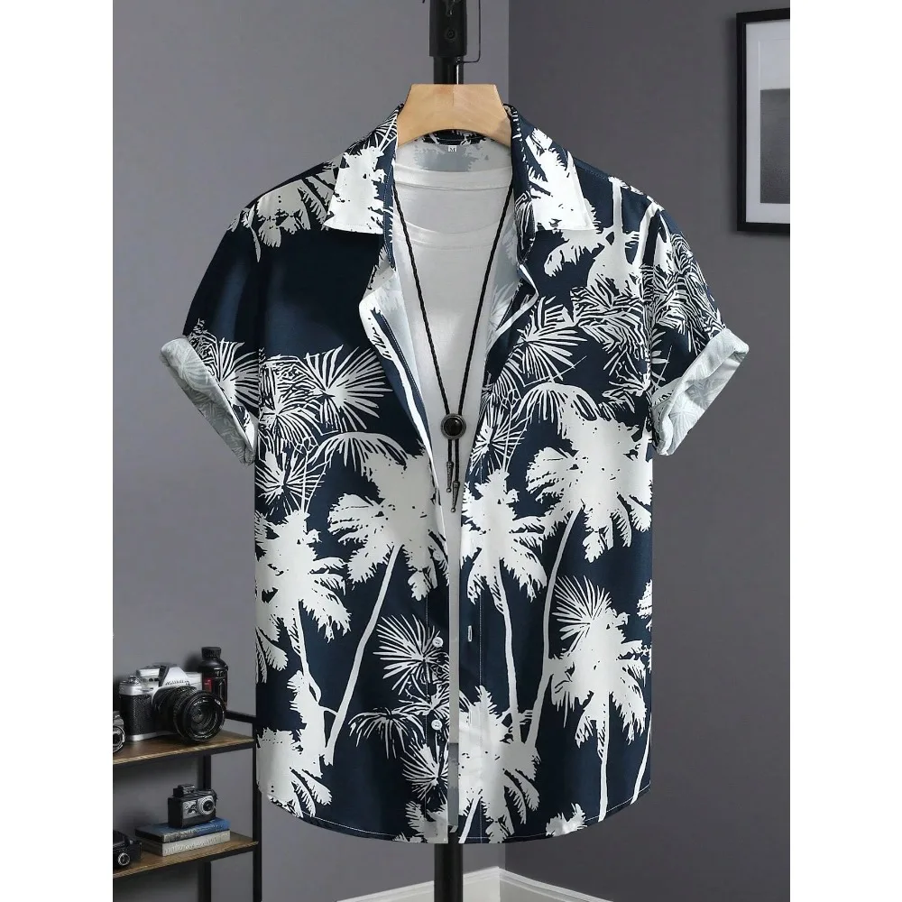 Summer 2026 Hawaiian Men's Fashionable Printed Beach Vintage Fun Casual Quick Drying Shirt