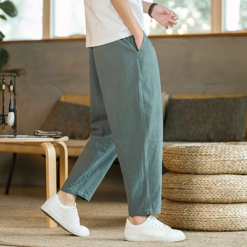 Men's Lightweight Ankel-Length Pants Solid Color Breathable Sweatpants Joggers Men Baggy Pants Streetwear Long Trousers Men