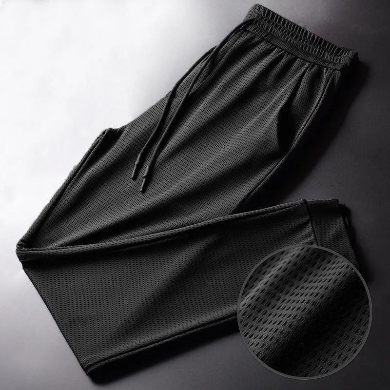 Men Fashion Quick Dry Pants Lightweight Hiking Jogging Running Trousers Breathable Workout Gym Ankle Tied Athletic Pants