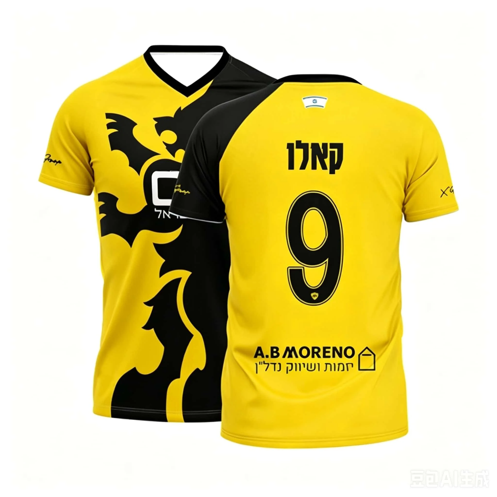 2026 New Men's Israel-Style Soccer T-Shirt – Lion Totem & No. 77 – Breathable Mesh Short-Sleeve Jersey for Matches and Training