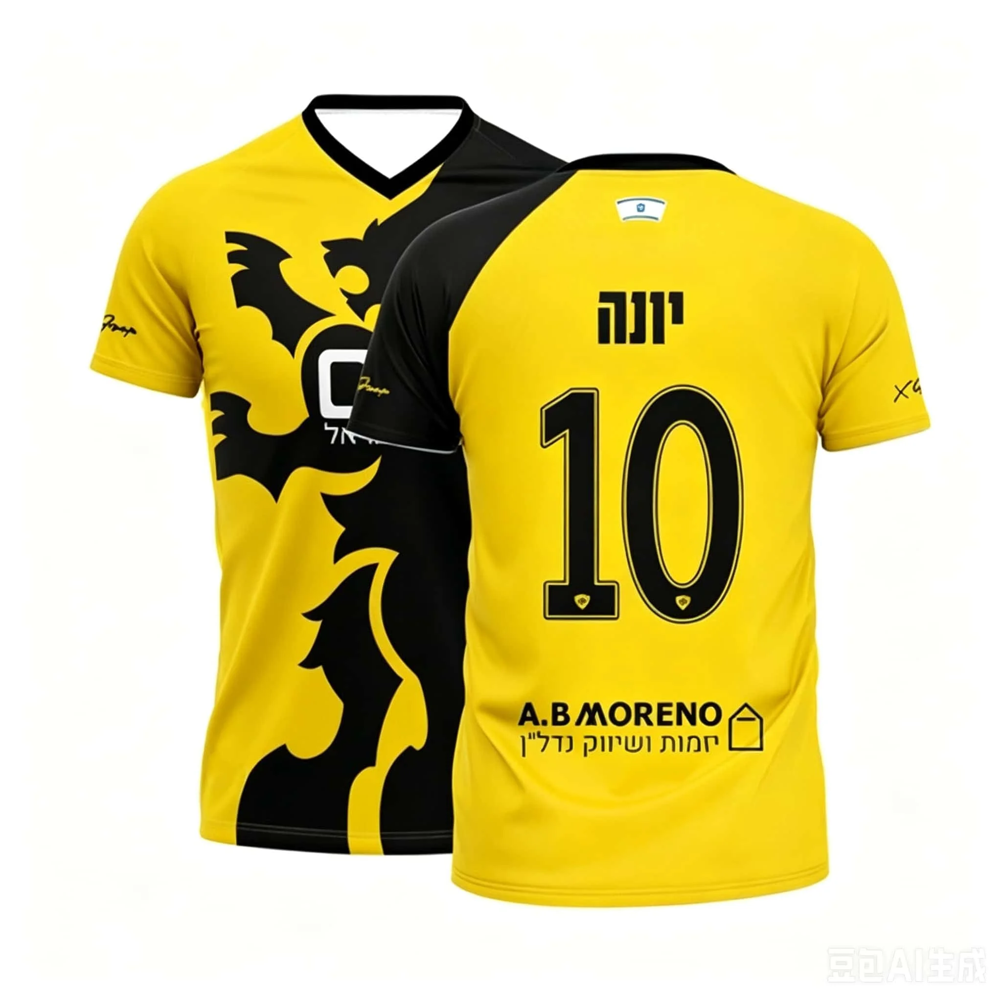 2026 New Men's Israel-Style Soccer T-Shirt – Lion Totem & No. 77 – Breathable Mesh Short-Sleeve Jersey for Matches and Training