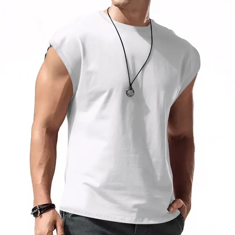 2026 Men's Loose Fit round Neck Short Sleeve T-Shirt Casual Breathable Summer Sports Basic Vest for Comfortable Wear