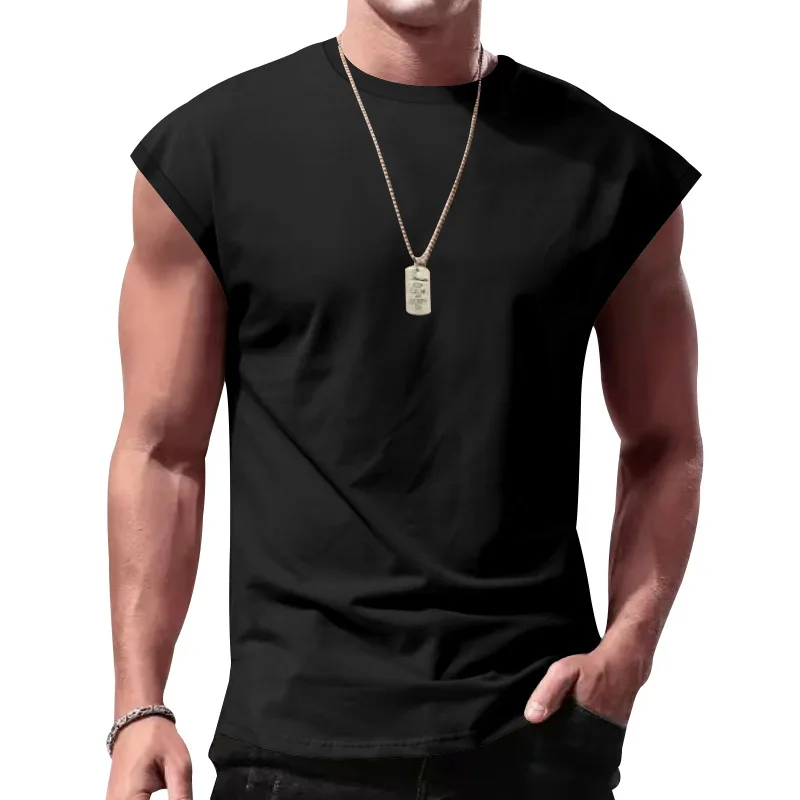 2026 Men's Loose Fit round Neck Short Sleeve T-Shirt Casual Breathable Summer Sports Basic Vest for Comfortable Wear
