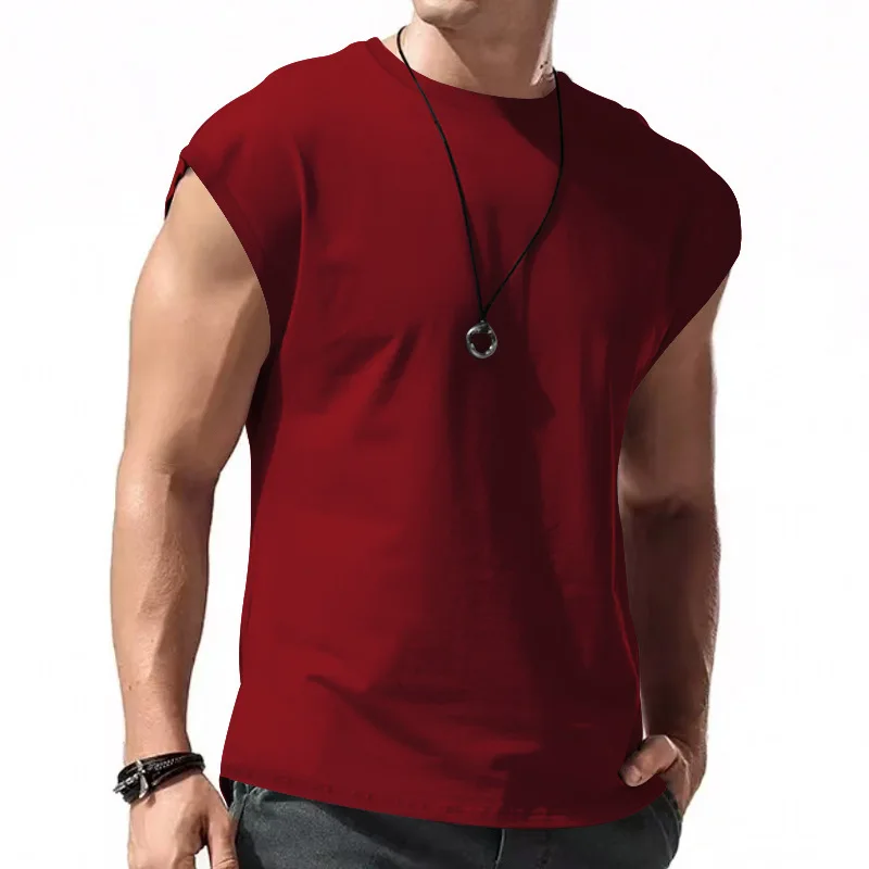 2026 Men's Loose Fit round Neck Short Sleeve T-Shirt Casual Breathable Summer Sports Basic Vest for Comfortable Wear